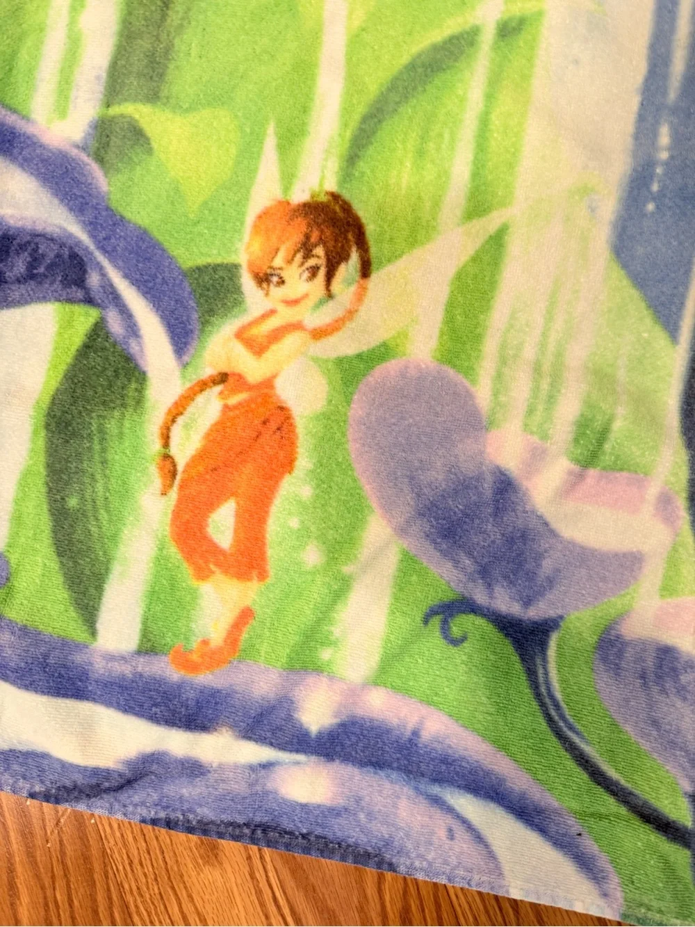 Vintage 2000s Disney Store Disney Fairies Beach Towel Tinker Bell & Friends Cott